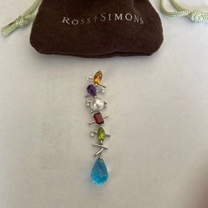 Ross Simons multi gem and diamond pendant in 14k gold.